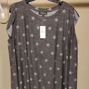 Lane Bryant Gray Star Cold-Shoulder Tunic